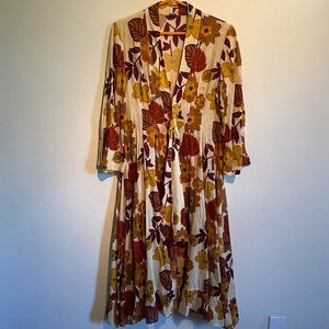 Dodo Bar Or Tie Front Floral Midi Dress